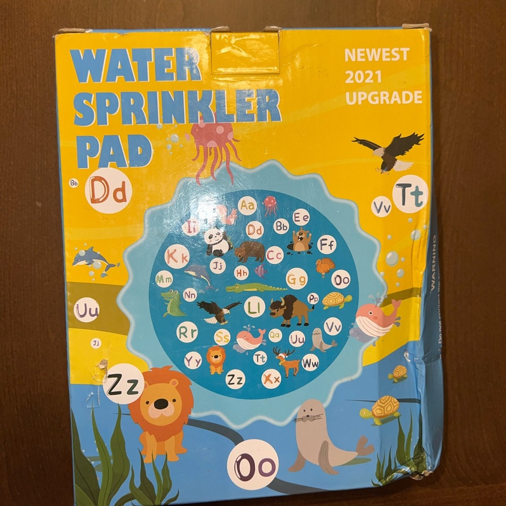 Water Sprinkler splash  Pad with Alphabet Design